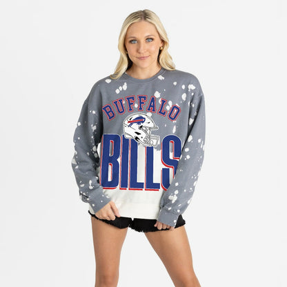 Buffalo Bills Gameday Couture Women's Arch Rivals Faded Wash Sweatshirt - Gray discount