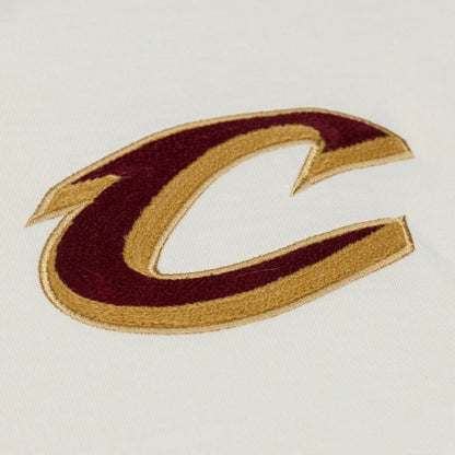 Cleveland Cavaliers Hardwood Classics Chainstitch Premium T-Shirt sale - Cream | Mitchell & Ness discount