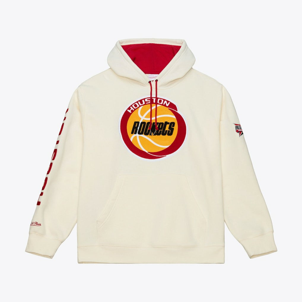 Houston Rockets Hardwood Classics Chainstitch Premium Fleece Hoodie - Cream | Mitchell & Ness online