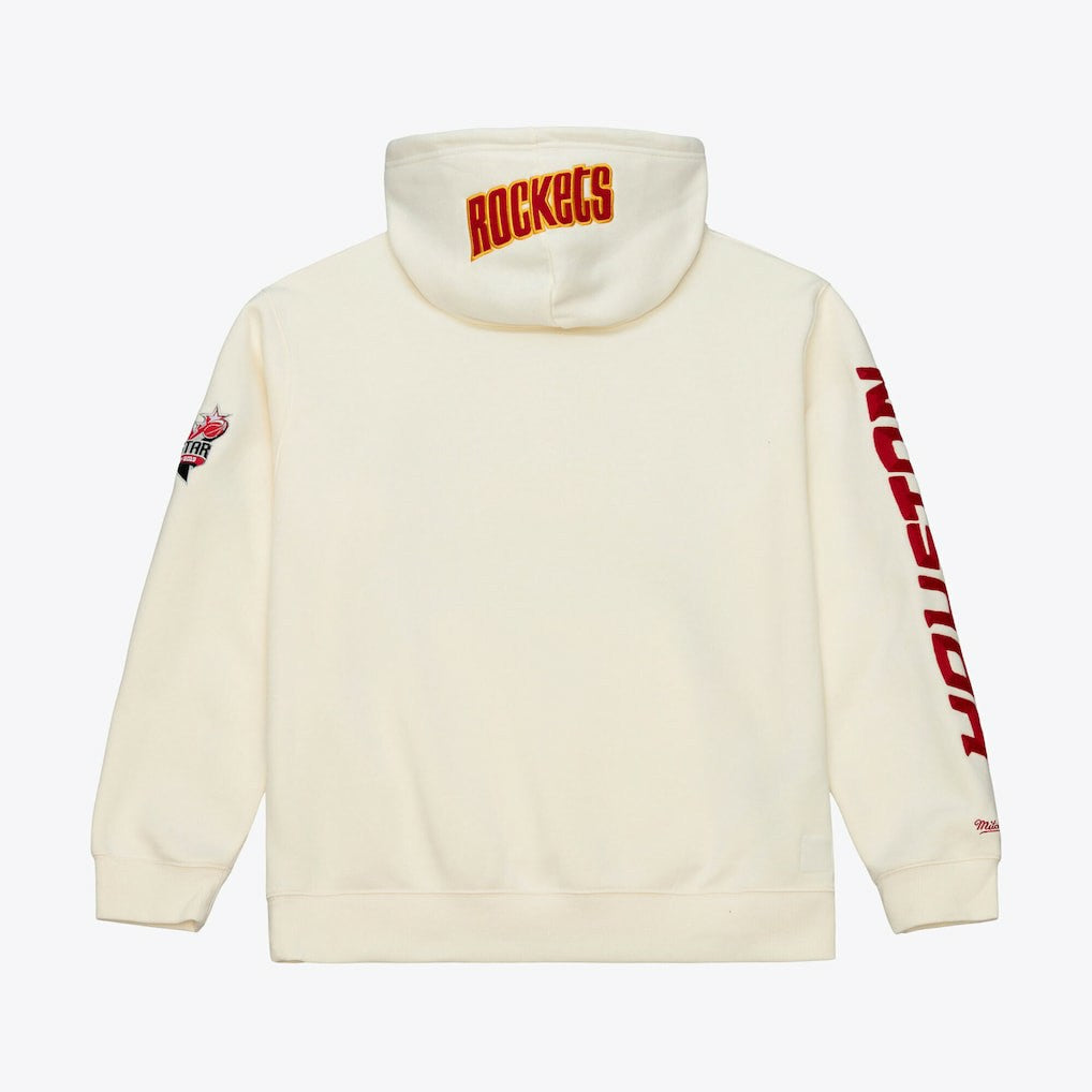 Houston Rockets Hardwood Classics Chainstitch Premium Fleece Hoodie - Cream | Mitchell & Ness online