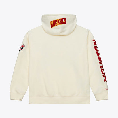 Houston Rockets Hardwood Classics Chainstitch Premium Fleece Hoodie - Cream | Mitchell & Ness online