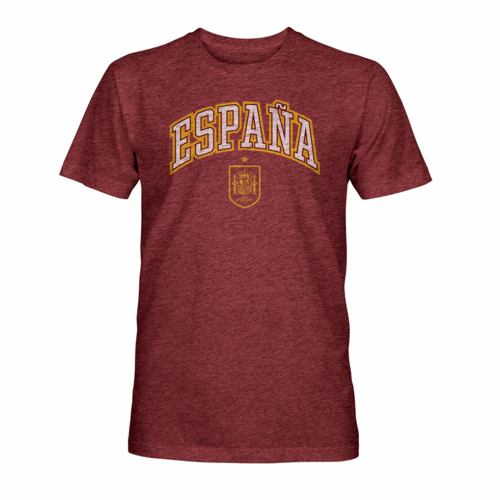 Spain National Team 1863FC Athletic Wordmark Vintage Tri-Blend T-Shirt - Maroon cheap
