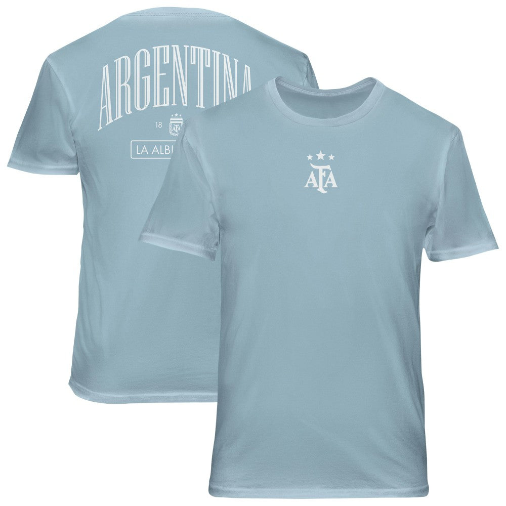 Argentina National Team 1863FC Back Wordmark Soft Wash T-Shirt - Light Blue for sale