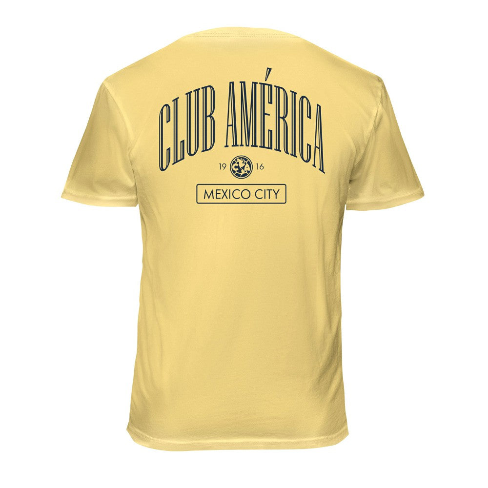 Club America 1863FC Back Wordmark Soft Wash T-Shirt - Yellow for sale