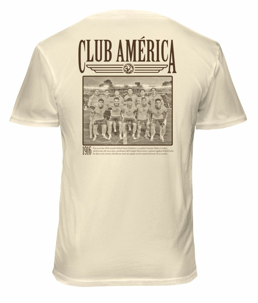 Club America 1863FC Vintage Soft Wash T-Shirt - Cream on sale