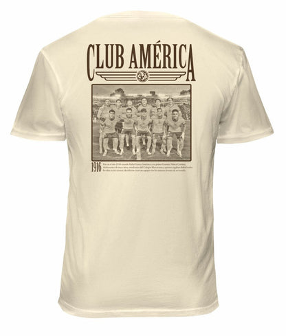 Club America 1863FC Vintage Soft Wash T-Shirt - Cream on sale