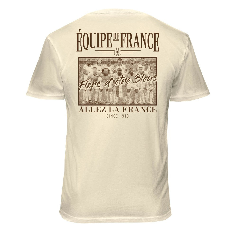 France National Team 1863FC Vintage Soft Wash T-Shirt - Cream outlet