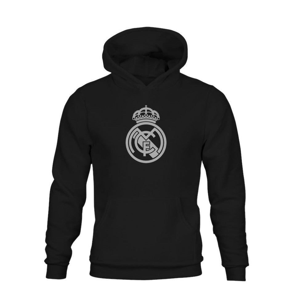 Real Madrid 1863FC Youth Mono Badge Fleece Hoodie - Black on sale