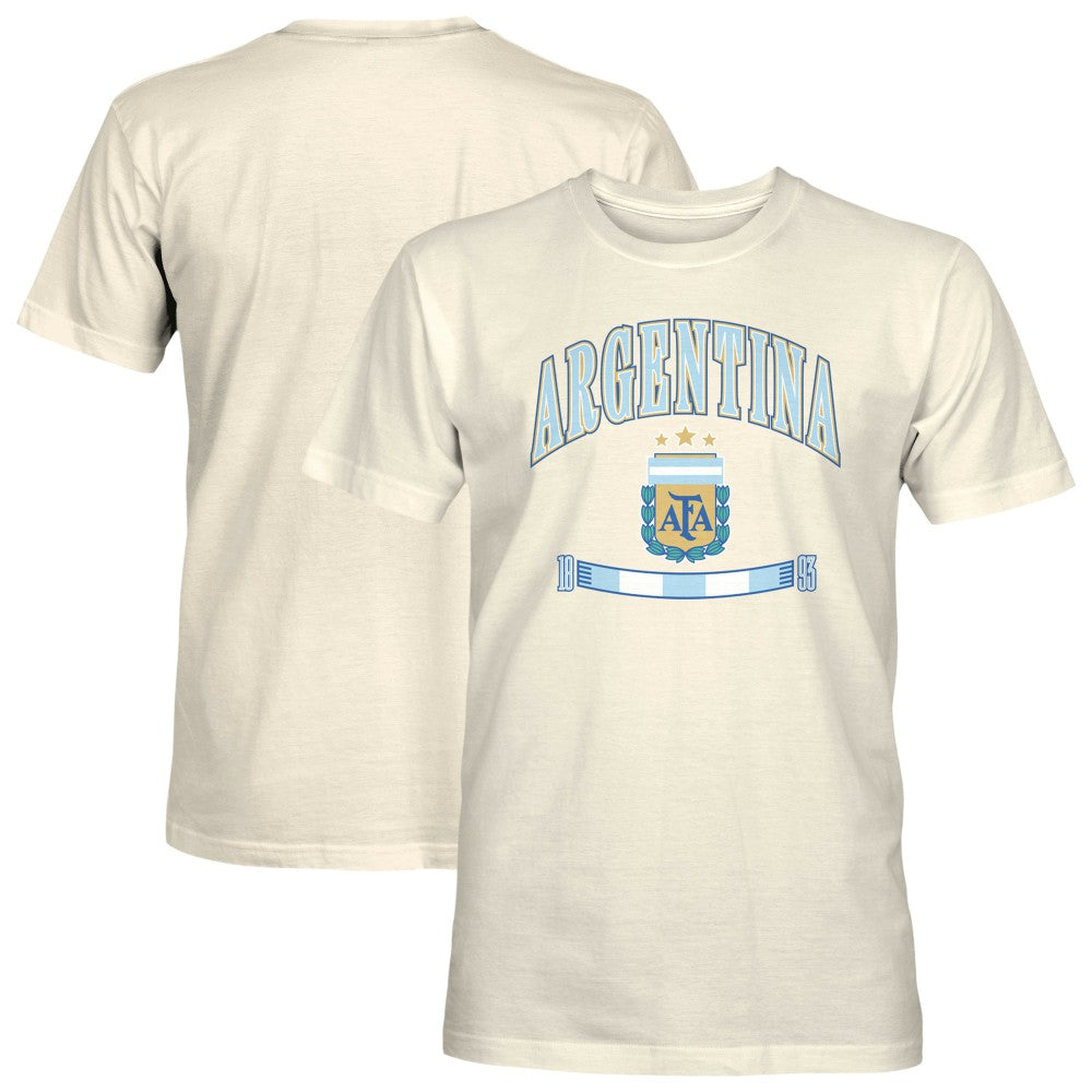 Argentina National Team 1863FC Retro Stripes T-Shirt - Cream shop