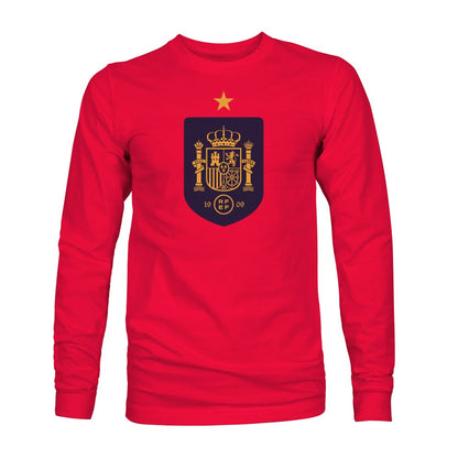 Spain National Team 1863FC Color Badge Long Sleeve T-Shirt - Red on sale