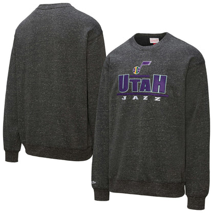 Utah Jazz Throw It Back Fleece Sweatshirt - Black | Mitchell & Ness cheap