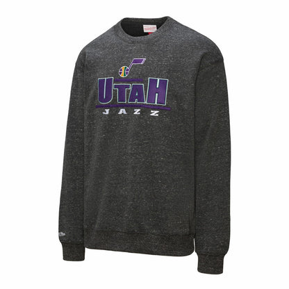 Utah Jazz Throw It Back Fleece Sweatshirt - Black | Mitchell & Ness cheap