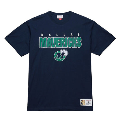 Dallas Mavericks Hardwood Classics Throw It Back Premium T-Shirt sale - Navy | Mitchell & Ness shop
