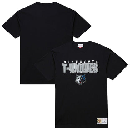 Minnesota Timberwolves Hardwood Classics Throw It Back Premium T-Shirt - Black | Mitchell & Ness shop