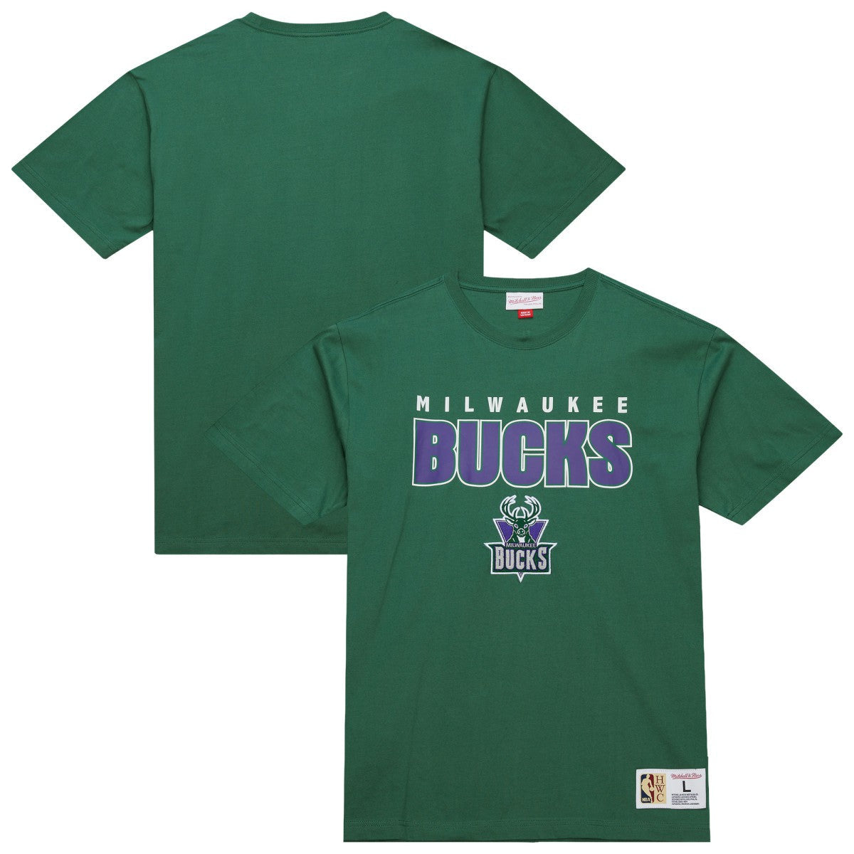 Milwaukee Bucks Hardwood Classics Throw It Back Premium T-Shirt - Green | Mitchell & Ness online