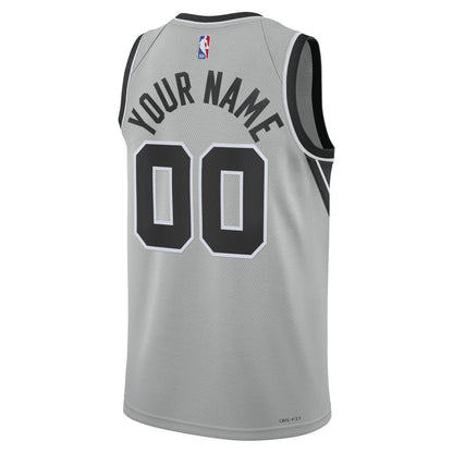 San Antonio Spurs Jordan Brand Unisex Swingman Custom Jersey - Statement Edition - Silver for sale