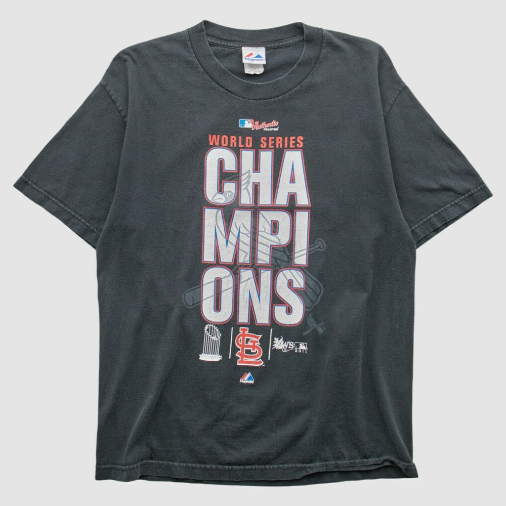 St. Louis Cardinals Majestic 2011 T-Shirt - Charcoal Vintage