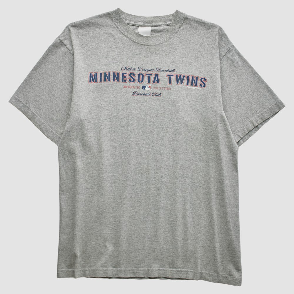 Minnesota Twins Majestic 2002 T-Shirt - Heather Gray Vintage