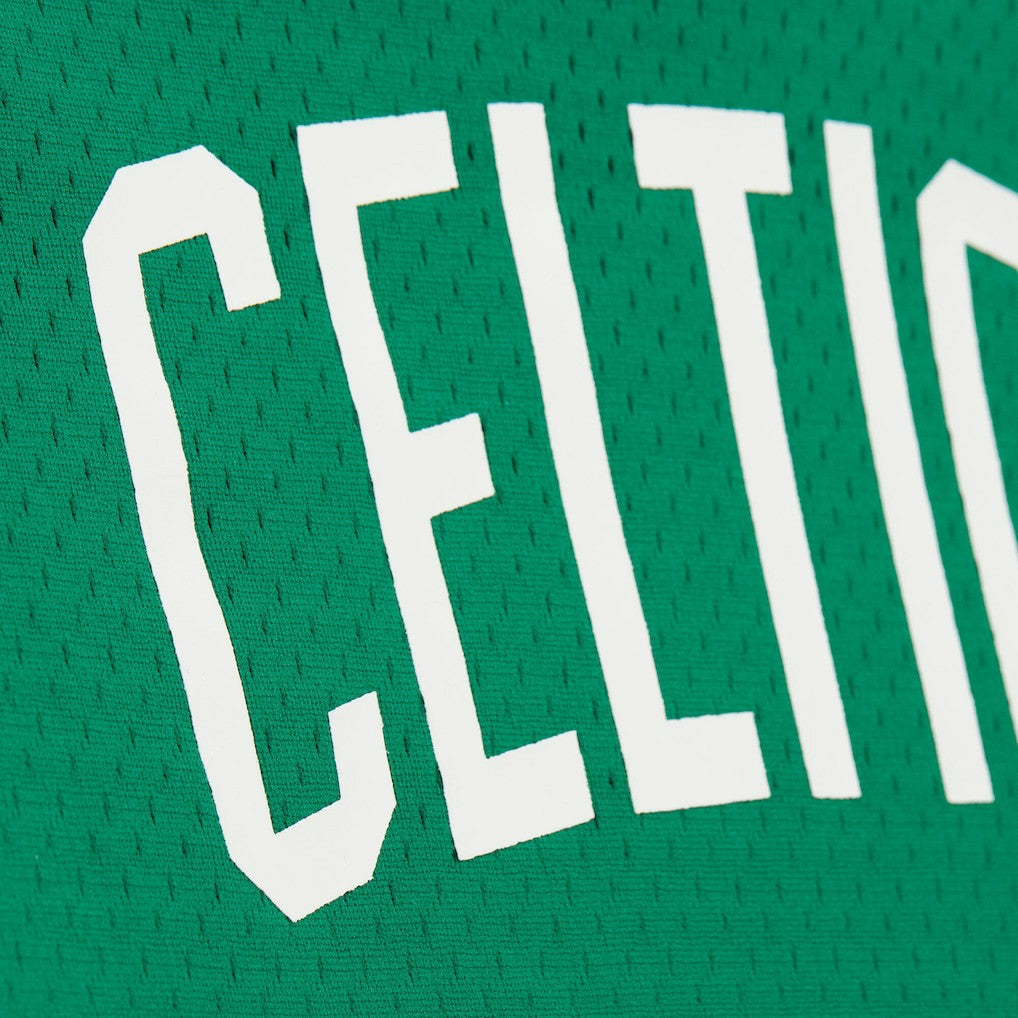 Larry Bird Boston Celtics Mesh Name & Number Short Sleeve Hoodie - Kelly Green | Mitchell & Ness online