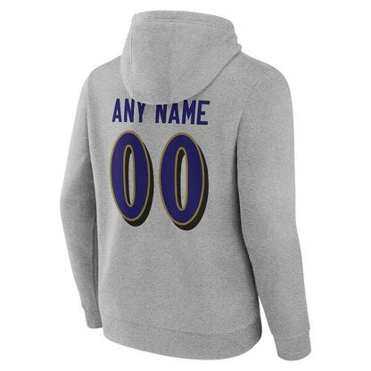 Baltimore Ravens Team Authentic Personalized Name & Number Hoodie - Gray online