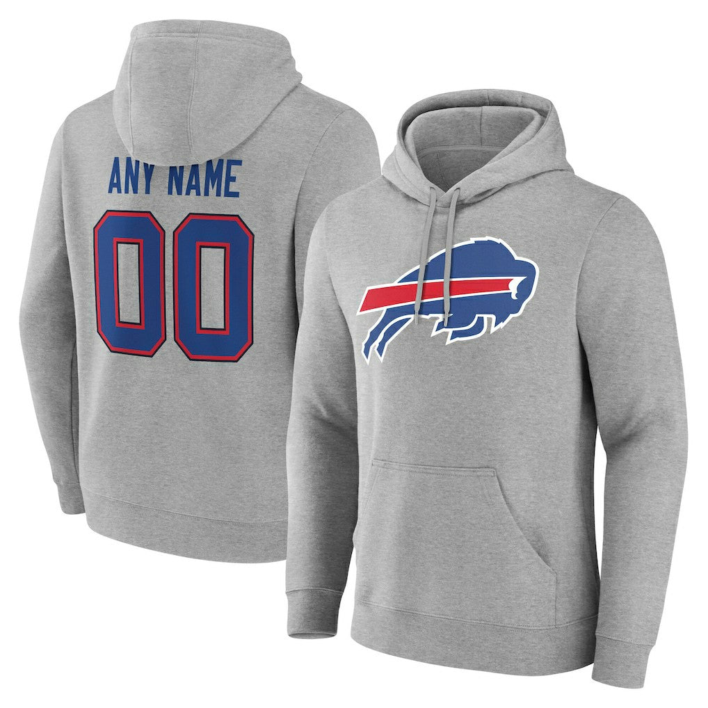Buffalo Bills Team Authentic Personalized Name & Number Hoodie - Gray for sale