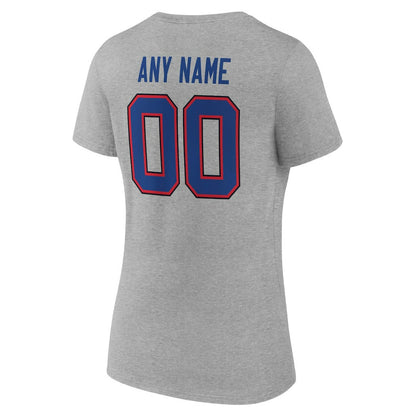 Buffalo Bills Women's Team Authentic Personalized Name & Number V-Neck T-Shirt - Gray on sale
