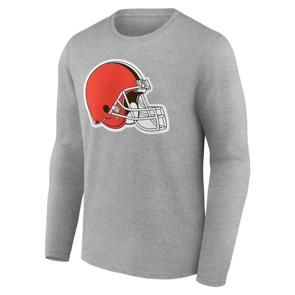 Cleveland Browns Team Authentic Personalized Name & Number Long Sleeve T-Shirt - Gray cheap