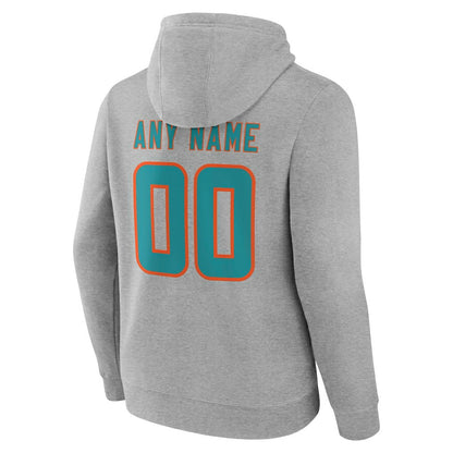 Miami Dolphins Team Authentic Personalized Name & Number Hoodie - Gray cheap
