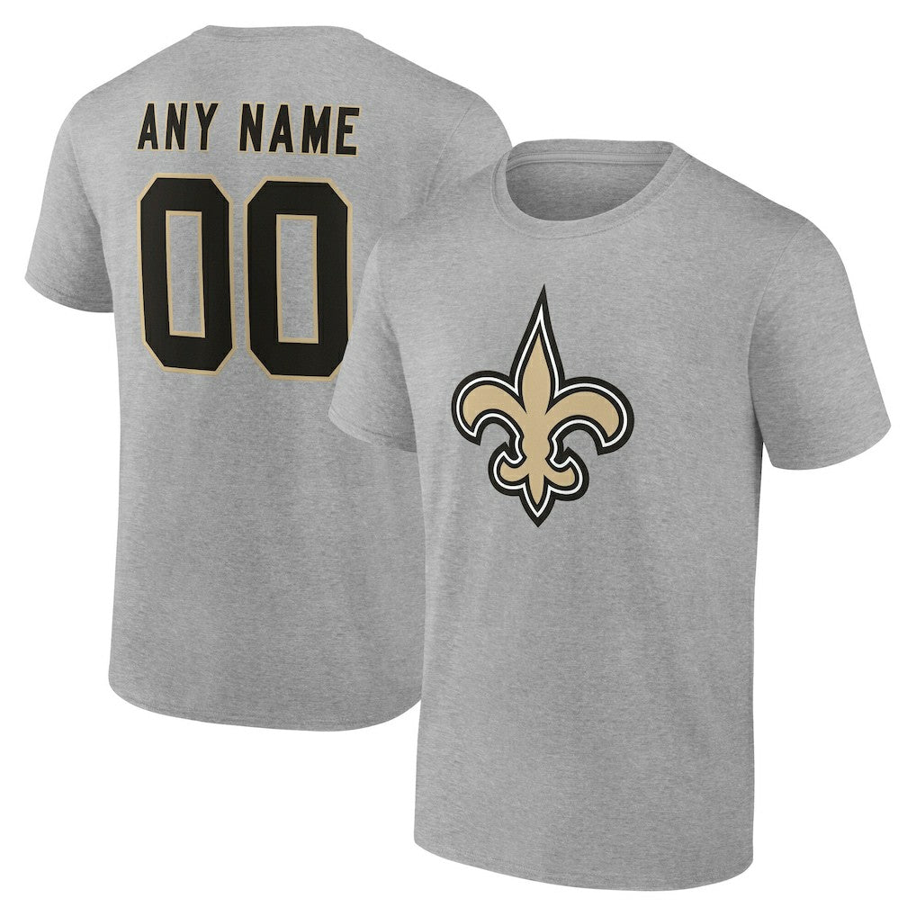 New Orleans Saints Team Authentic Personalized Name & Number T-Shirt - Gray outlet