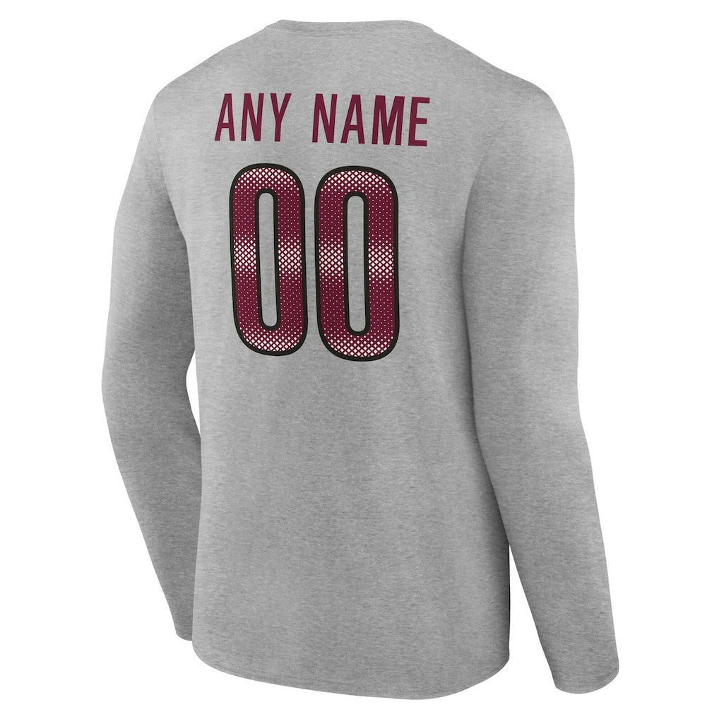 Washington Commanders Team Authentic Personalized Name & Number Long Sleeve T-Shirt - Gray on sale