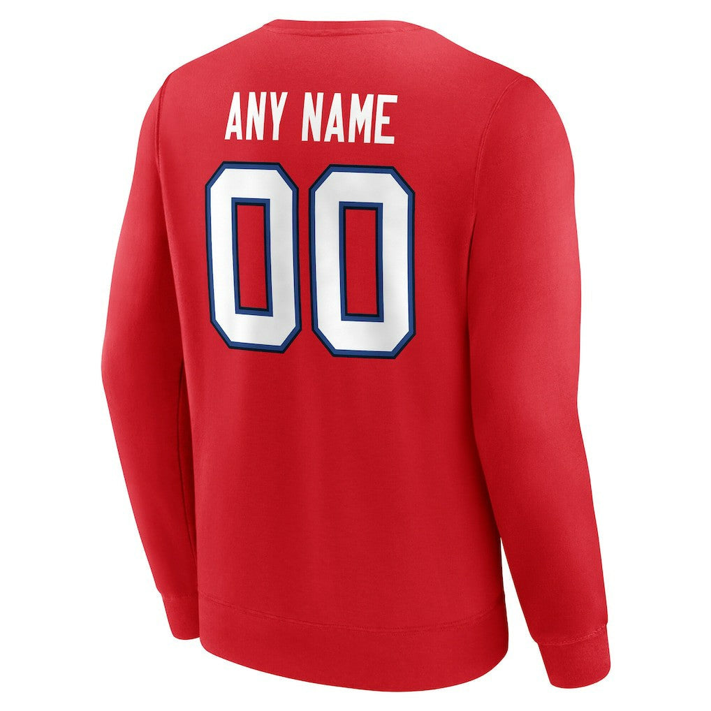 Buffalo Bills Team Authentic Personalized Name & Number Sweatshirt - Red cheap