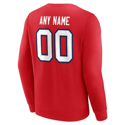 Buffalo Bills Team Authentic Personalized Name & Number Sweatshirt - Red cheap