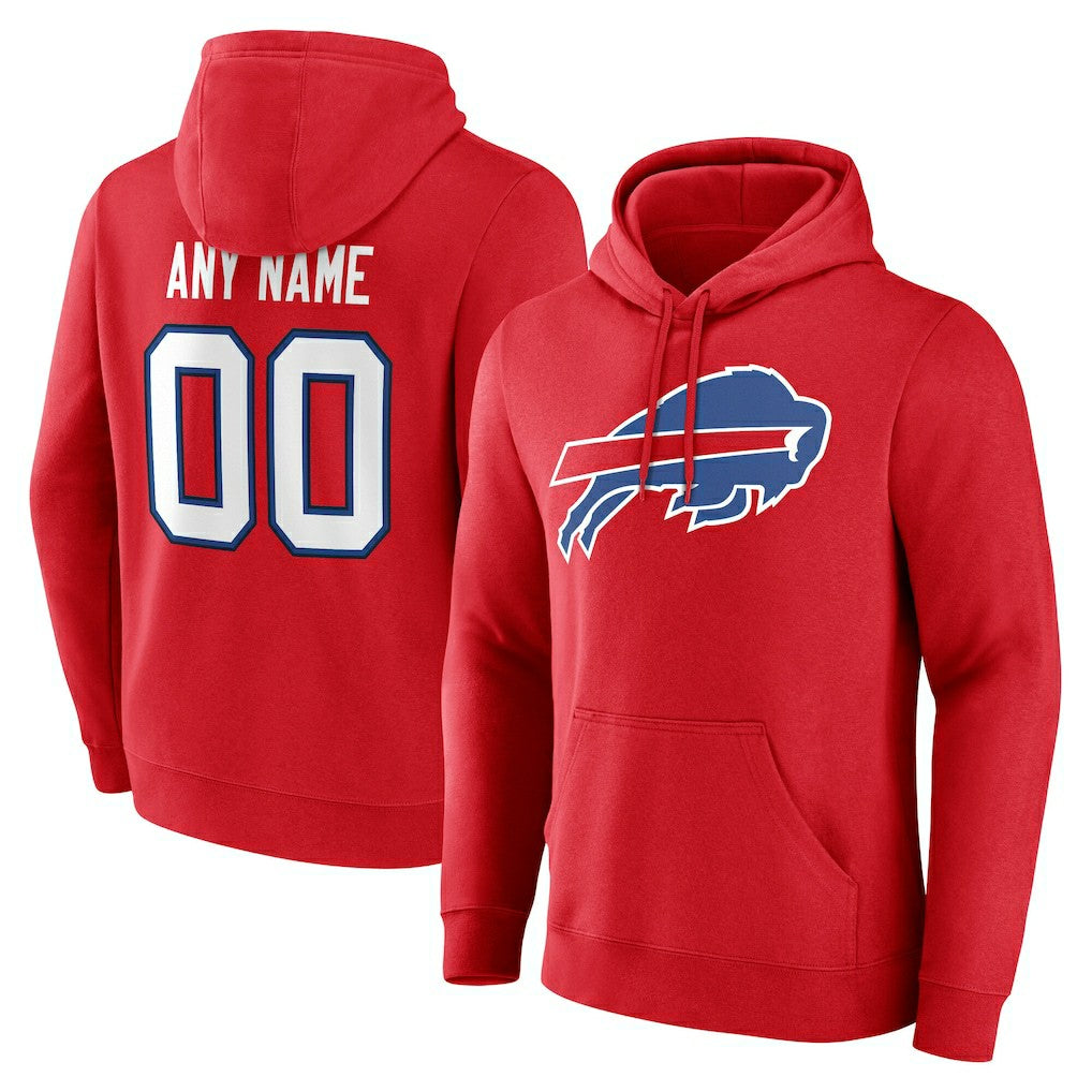 Buffalo Bills Team Authentic Personalized Name & Number Hoodie - Red for sale