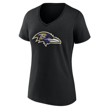 Baltimore Ravens Women's Team Authentic Personalized Name & Number V-Neck T-Shirt - Black on sale