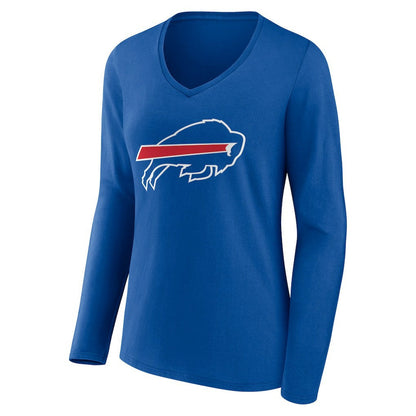 Buffalo Bills Women's Team Authentic Personalized Name & Number Long Sleeve V-Neck T-Shirt - Royal cheap