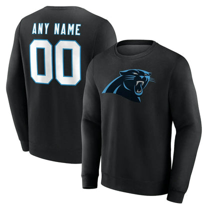 Carolina Panthers Team Authentic Personalized Name & Number Sweatshirt - Black cheap