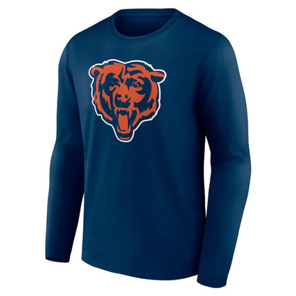 Chicago Bears Team Authentic Personalized Name & Number Long Sleeve T-Shirt - Navy cheap