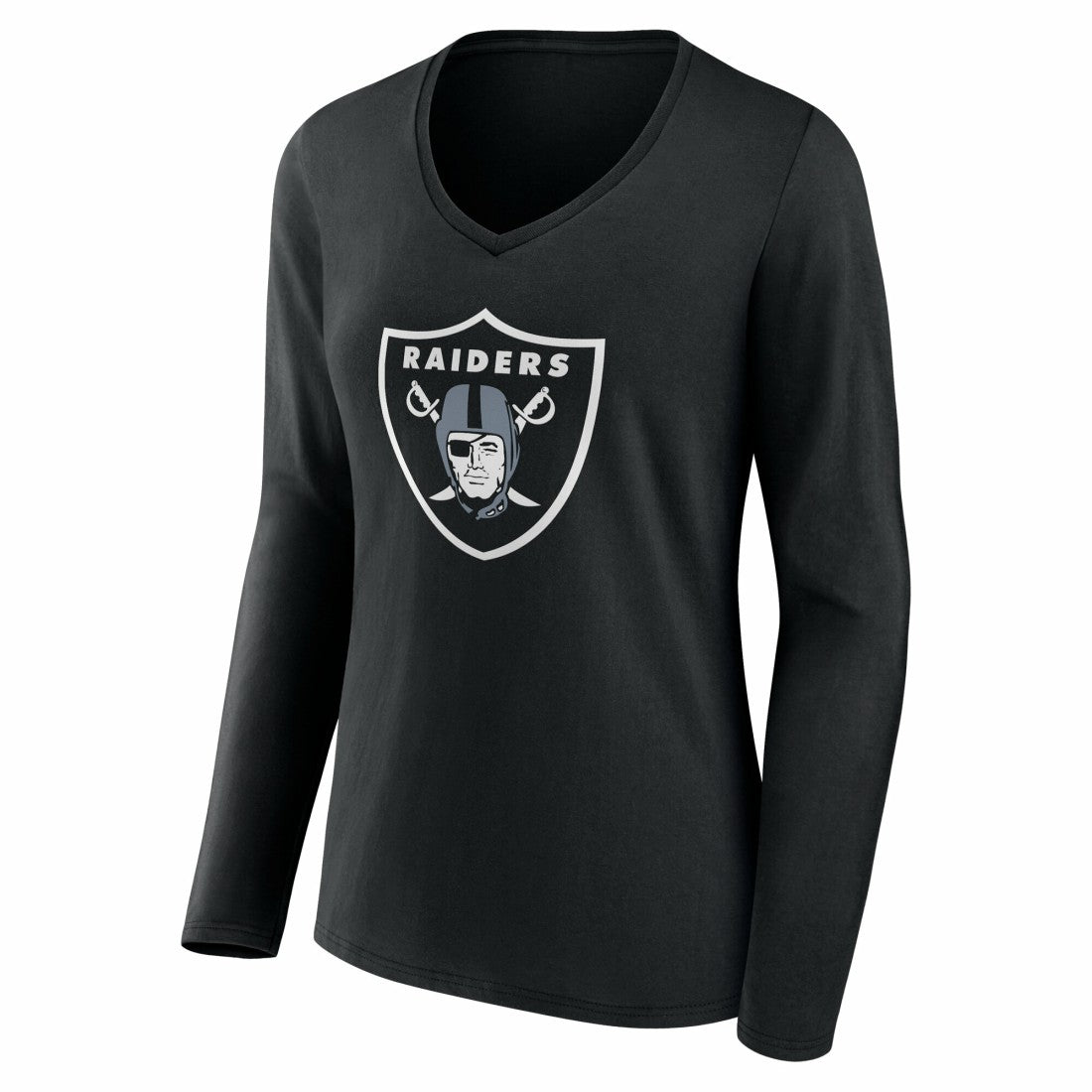 Las Vegas Raiders Women's Team Authentic Personalized Name & Number Long Sleeve V-Neck T-Shirt - Black cheap