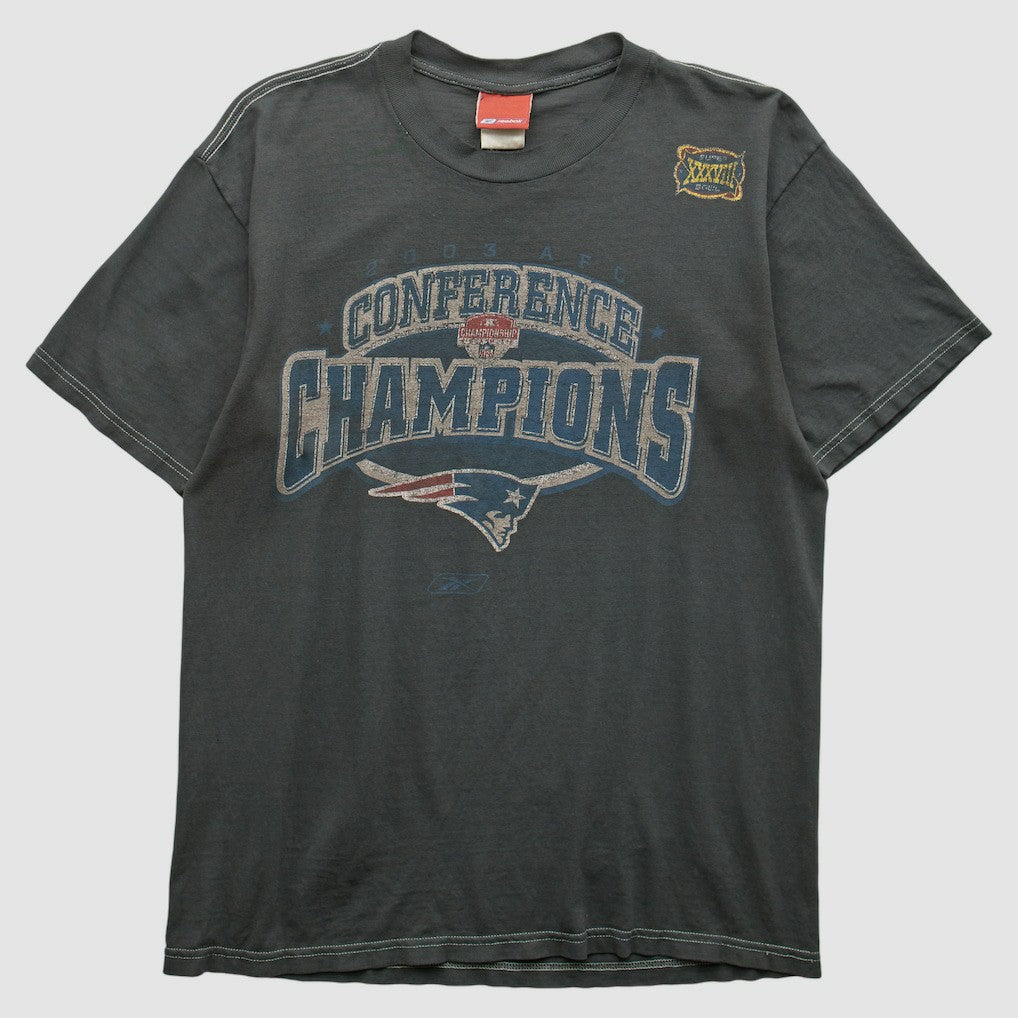 New England Patriots Reebok 2000s T-shirt - Charcoal Vintage on sale