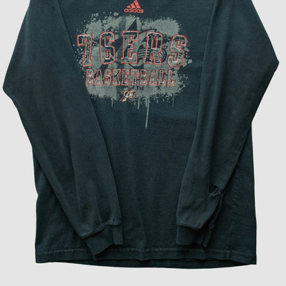 Philadelphia 76ers 2000s Long Sleeve T-shirt - Black Vintage | Adidas discount