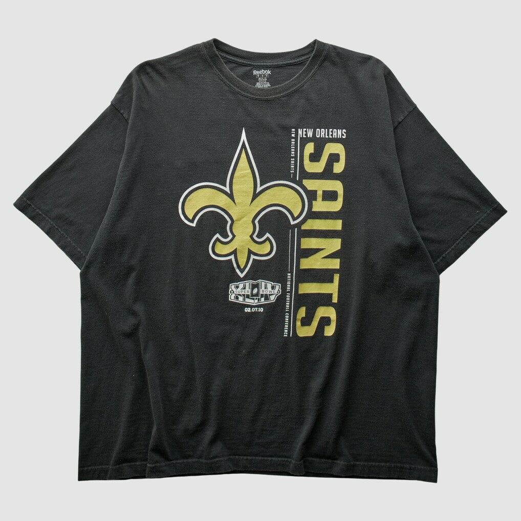 New Orleans Saints Reebok 2010 T-shirt - Black Vintage for sale