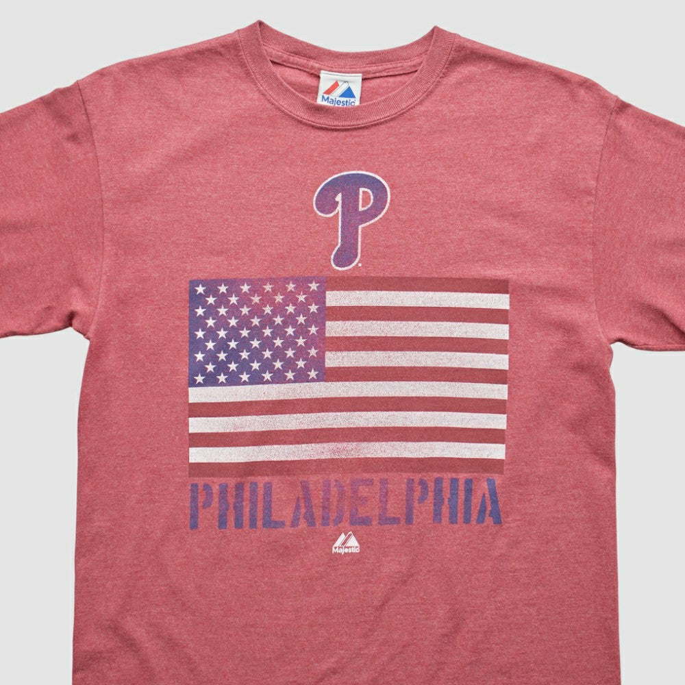 Philadelphia Phillies Majestic 2010s T-shirt - Maroon Vintage