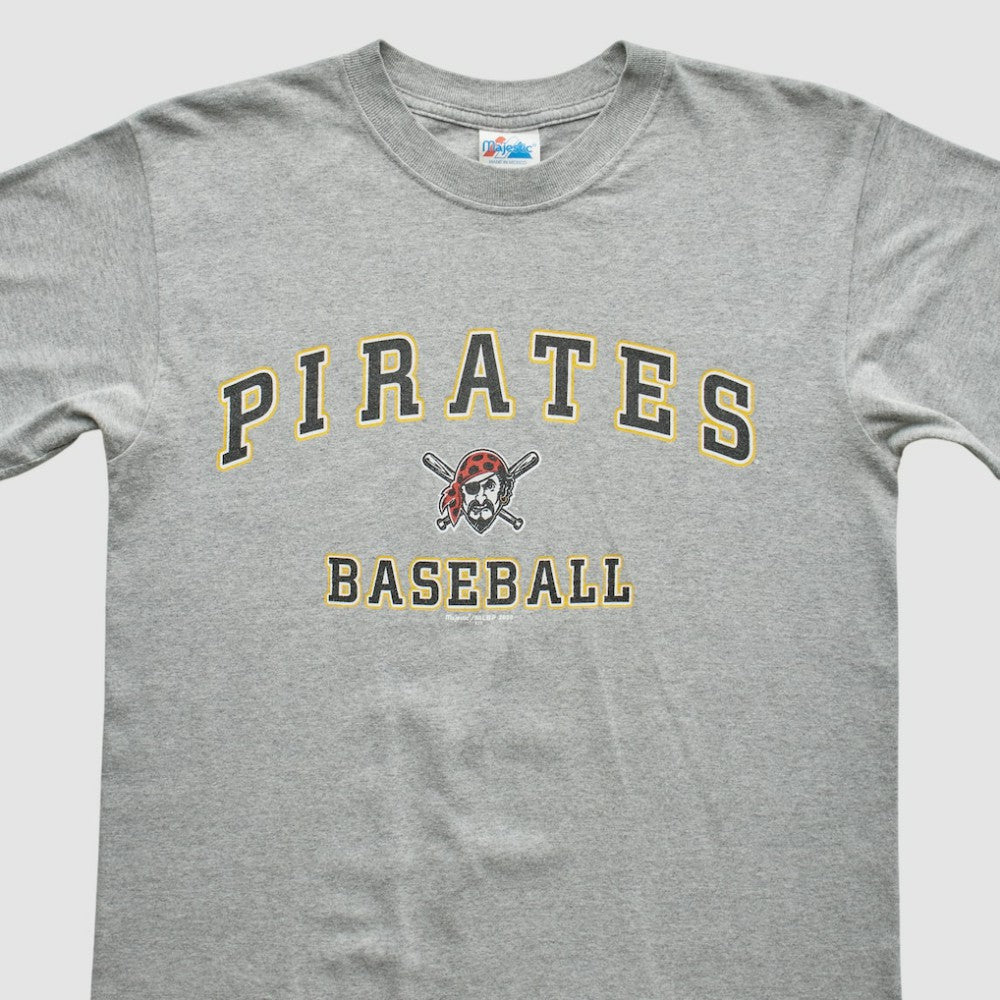 Pittsburgh Pirates Majestic 2000 T-shirt - Heather Gray Vintage