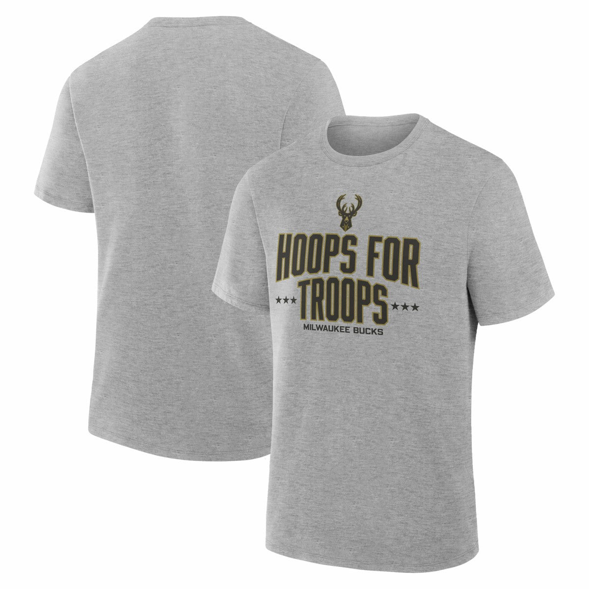 Milwaukee Bucks Hoops For Troops T-Shirt - Gray shop