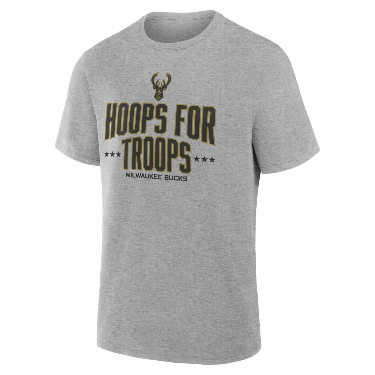 Milwaukee Bucks Hoops For Troops T-Shirt - Gray shop