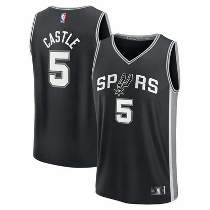 Stephon Castle San Antonio Spurs Fast Break Replica Jersey - Black - Icon Edition | Fanatics online
