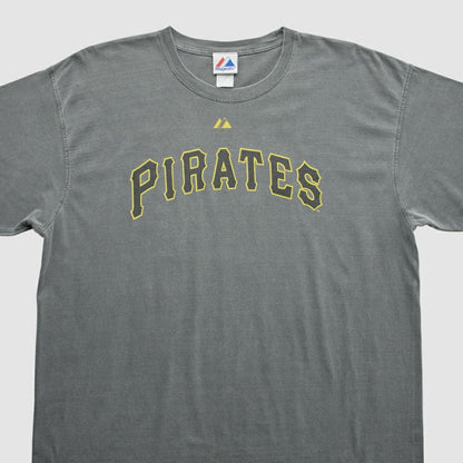 Pittsburgh Pirates Majestic 2010s T-shirt - Dark Heather Gray Vintage