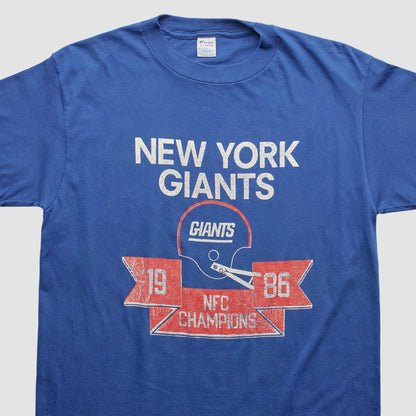 New York Giants Champion 1986 T-shirt - Blue Vintage for sale