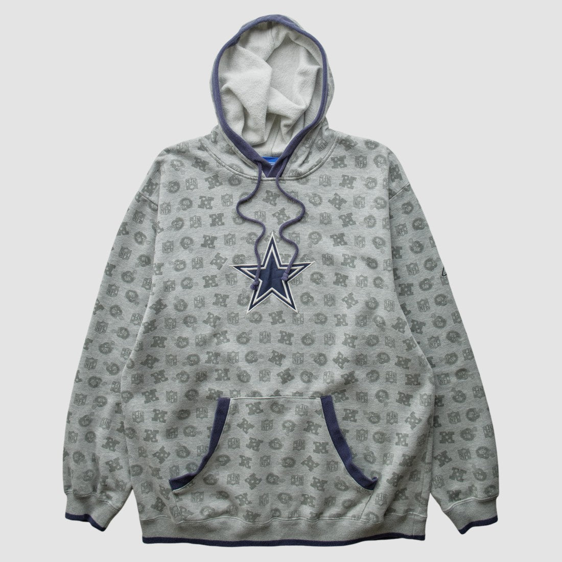 Denver Broncos Reebok 2010s Hooded Pullover Sweatshirt - Heather Gray Vintage sale