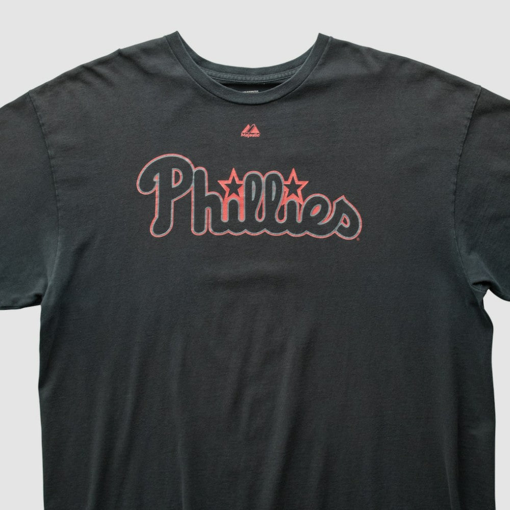 Philadelphia Phillies Majestic 2010s T-shirt - Black Vintage